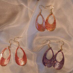 Arany színű nemesacél fülbevaló, ovális