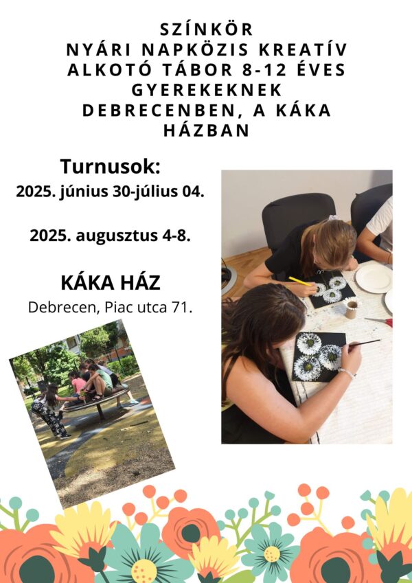 Színkör nyári napközis kreatív tábor gyerekeknek 2025. augusztus 4-8. Debrecen